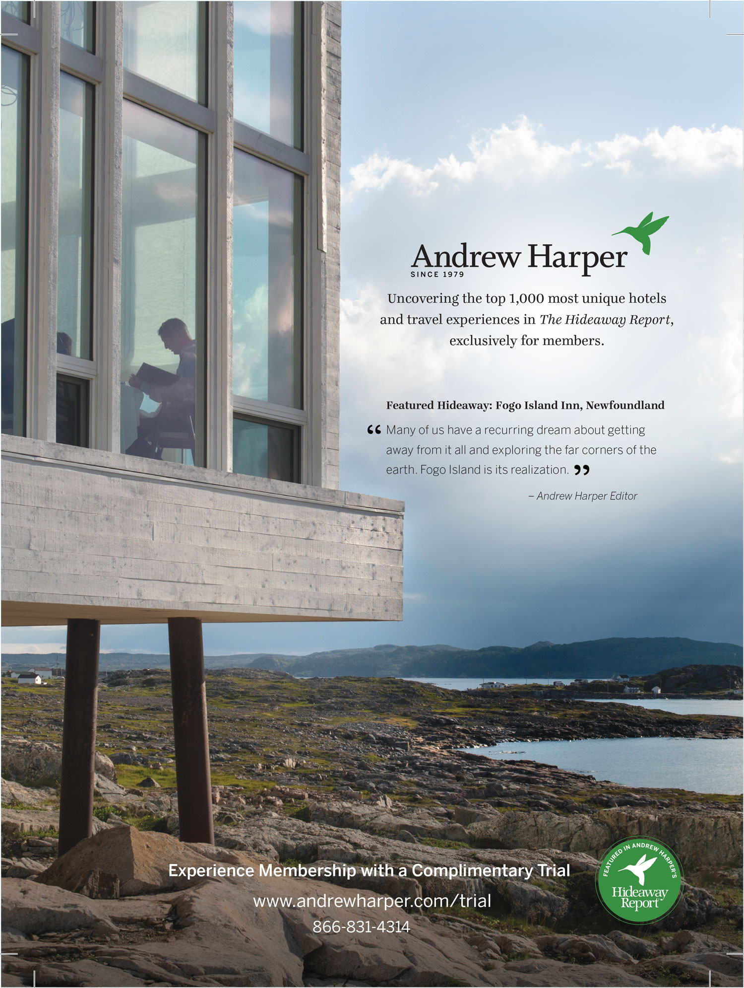 Hideaway Report magazine acquisition ad