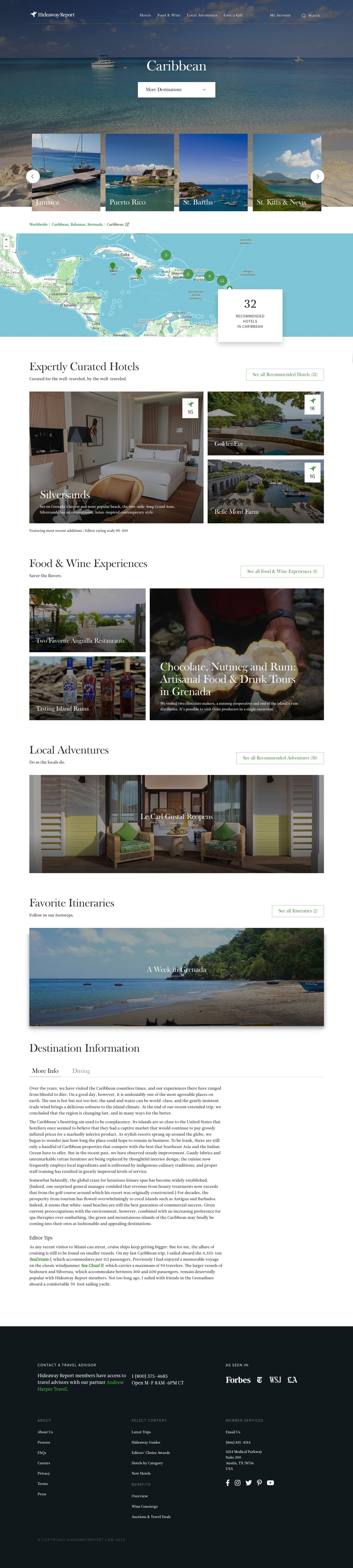Destination page template