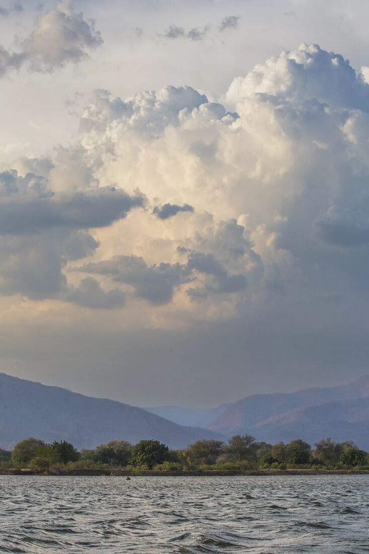 Storm clouds building over the Zambezi